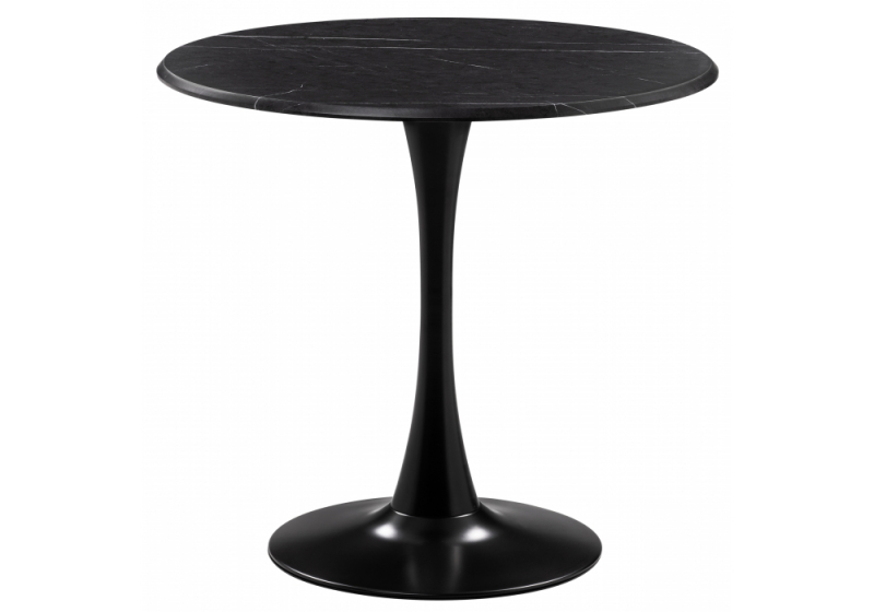 Стол деревянный Тулип 80х73 мрамор черный / черный (80x73). 