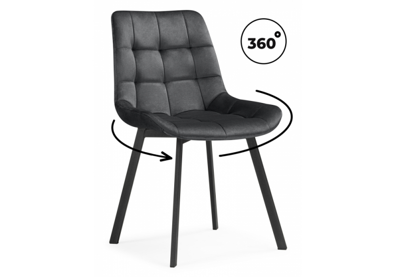 Стул на металлокаркасе Челси 360 темно-серый (ZD 995) / черный (49x50x84). 