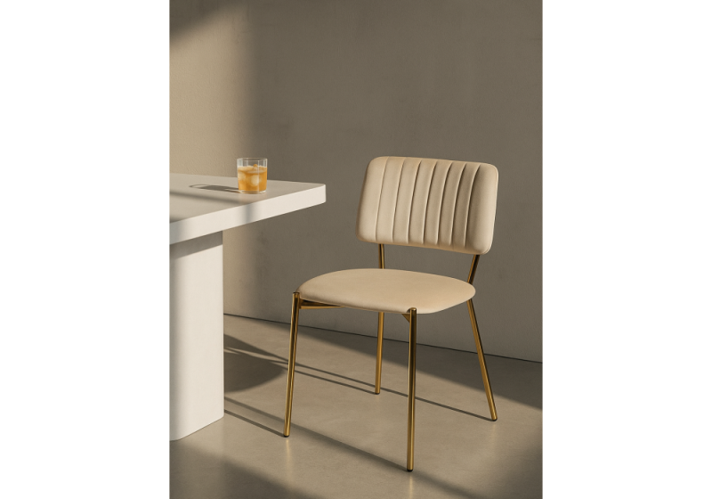 Стул на металлокаркасе Armond beige / gold (45x53x80)