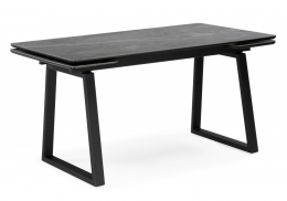 Керамический стол Джек 140(200)х80 серый мрамор larka grey / черный (80x75)