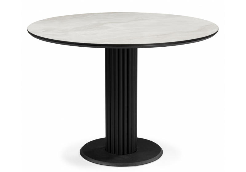 Керамический стол Кэмерон 110 onyx bianco soft satin / черный (110x75). 