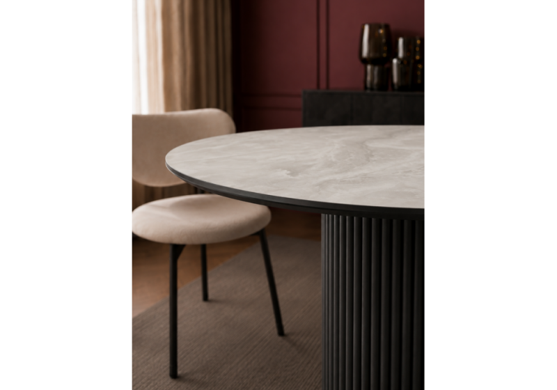 Керамический стол Барел 110 onyx bianco soft satin / черный (110x75)