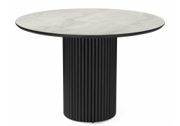 Керамический стол Барел 110 onyx bianco soft satin / черный (110x75)